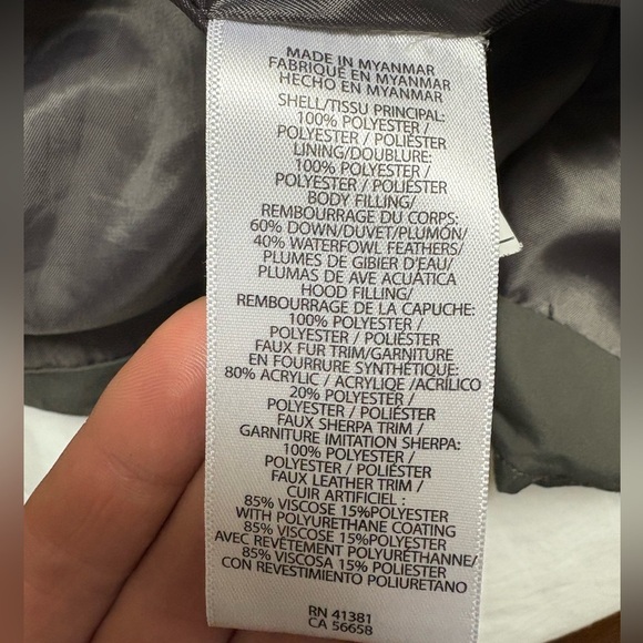 Ralph Lauren Long Down Parka Jacket Women’s Small Fleece Winter Grey Green Coat - Picture 9 of 10